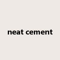 neat cement是什么意思