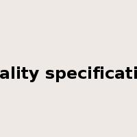 quality specification是什么意思