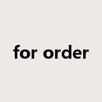 for order是什么意思