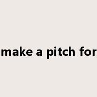 make a pitch for是什么意思