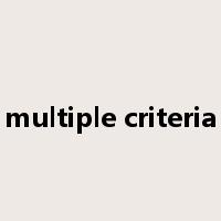 multiple criteria是什么意思