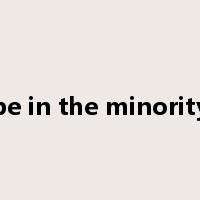 be in the minority是什么意思