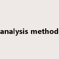 analysis method是什么意思