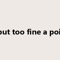 not to put too fine a point on it是什么意思