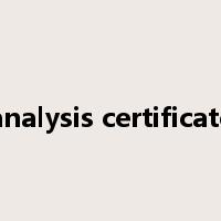 analysis certificate是什么意思
