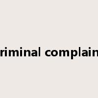 criminal complaint是什么意思