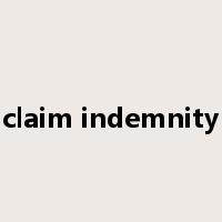 claim indemnity是什么意思