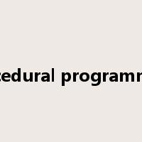 Procedural programming是什么意思