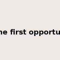 at the first opportunity是什么意思