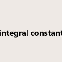 integral constant是什么意思