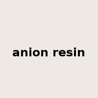 anion resin是什么意思