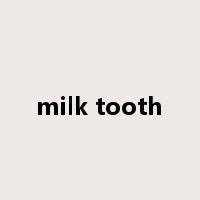 milk tooth是什么意思