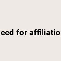 need for affiliation是什么意思