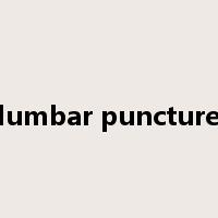 lumbar puncture是什么意思