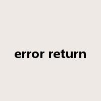 error return是什么意思