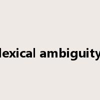 lexical ambiguity是什么意思