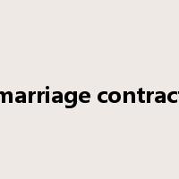 marriage contract是什么意思