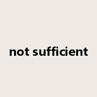 not sufficient是什么意思