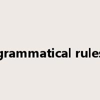 grammatical rules是什么意思