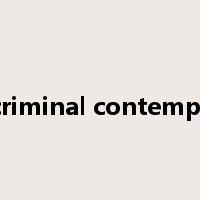 criminal contempt是什么意思