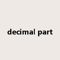 decimal part是什么意思
