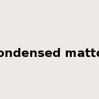 condensed matter是什么意思