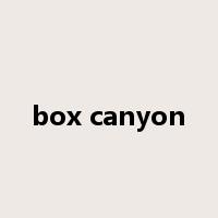 box canyon是什么意思