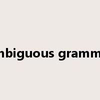 ambiguous grammar是什么意思