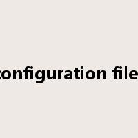 configuration files是什么意思