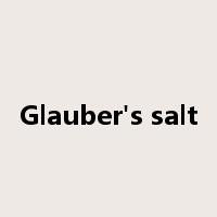 Glauber's salt是什么意思