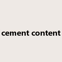 cement content是什么意思