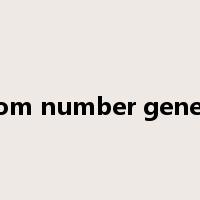 random number generator是什么意思