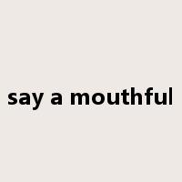 say a mouthful是什么意思