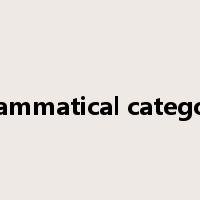 grammatical category是什么意思
