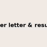 cover letter & resume是什么意思