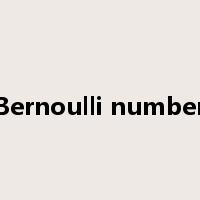 Bernoulli number是什么意思