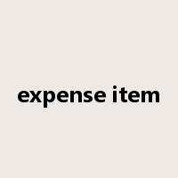 expense item是什么意思