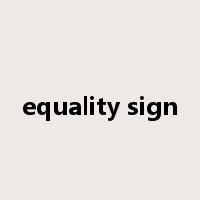 equality sign是什么意思