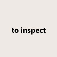 to inspect是什么意思