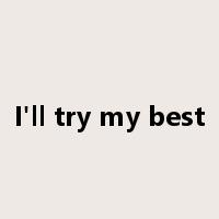 I'll try my best是什么意思