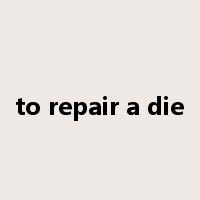 to repair a die是什么意思