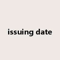 issuing date是什么意思