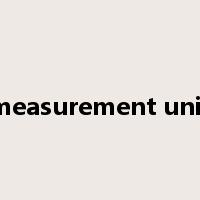 measurement unit是什么意思