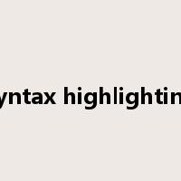 syntax highlighting是什么意思