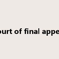 court of final appeal是什么意思