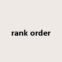 rank order是什么意思