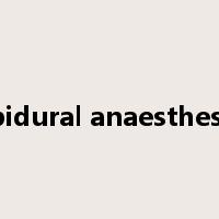 epidural anaesthesia是什么意思