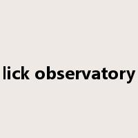 lick observatory是什么意思