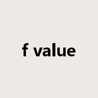 f value是什么意思