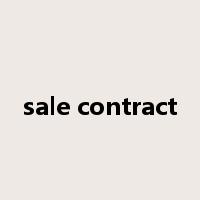 sale contract是什么意思